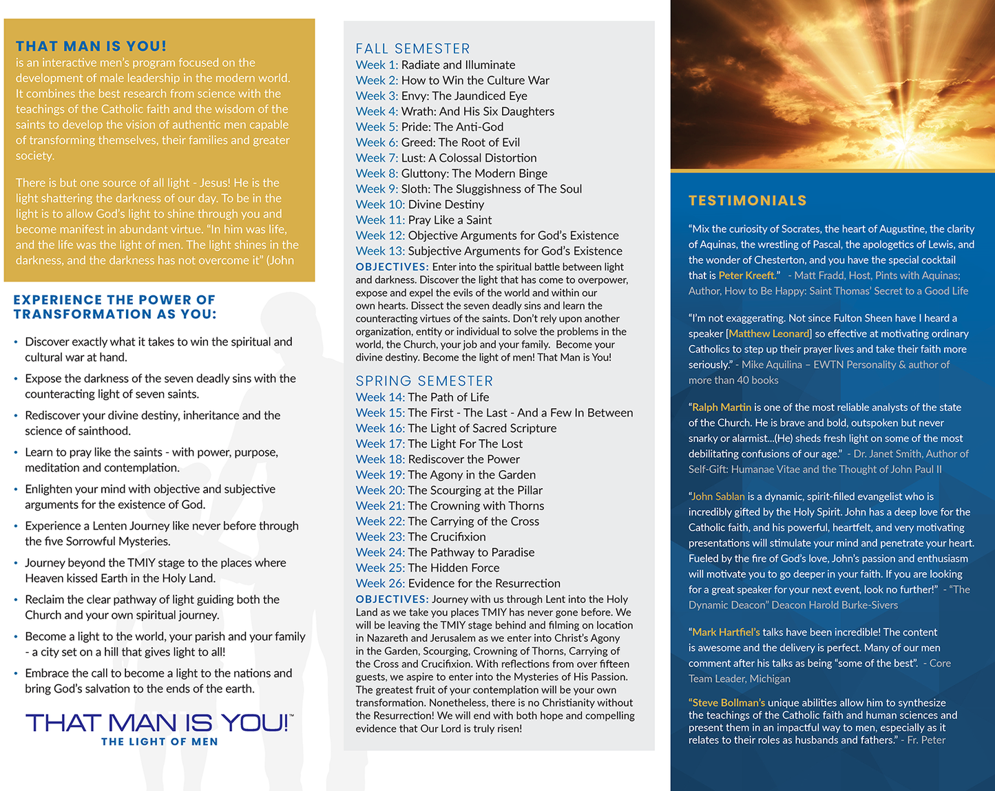 The Light of Men Trifolds - Pack of 50