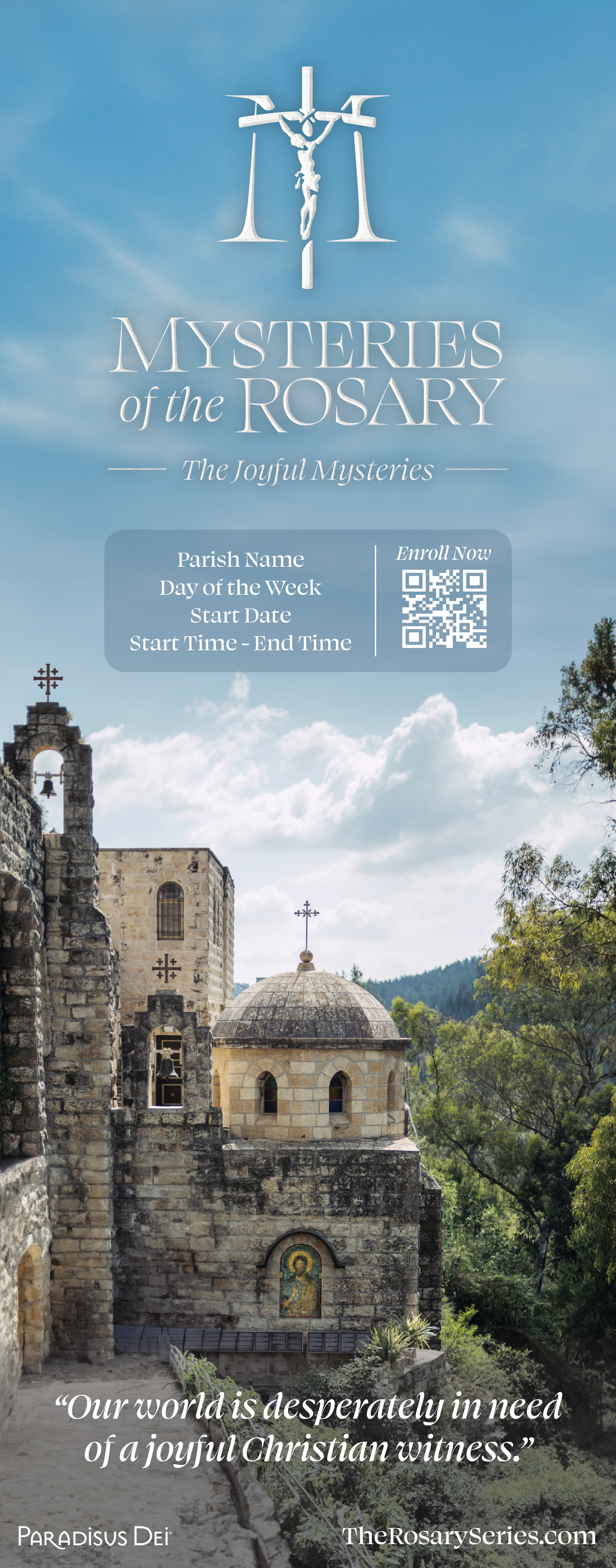 Mysteries of the Rosary: Joyful - Custom Pop-up Banner Refill (no Stand)