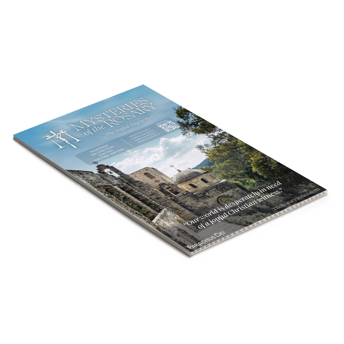 Mysteries of the Rosary: Joyful - Coroplast Sign Replacement (Set of 2) w/o A-Frame Stand - 24 x 36