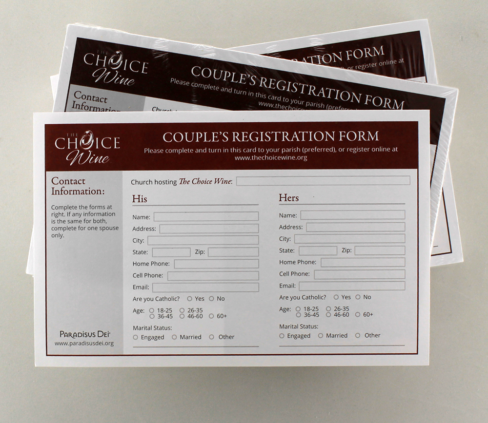 The Choice Wine Registration Cards - Pack of 100