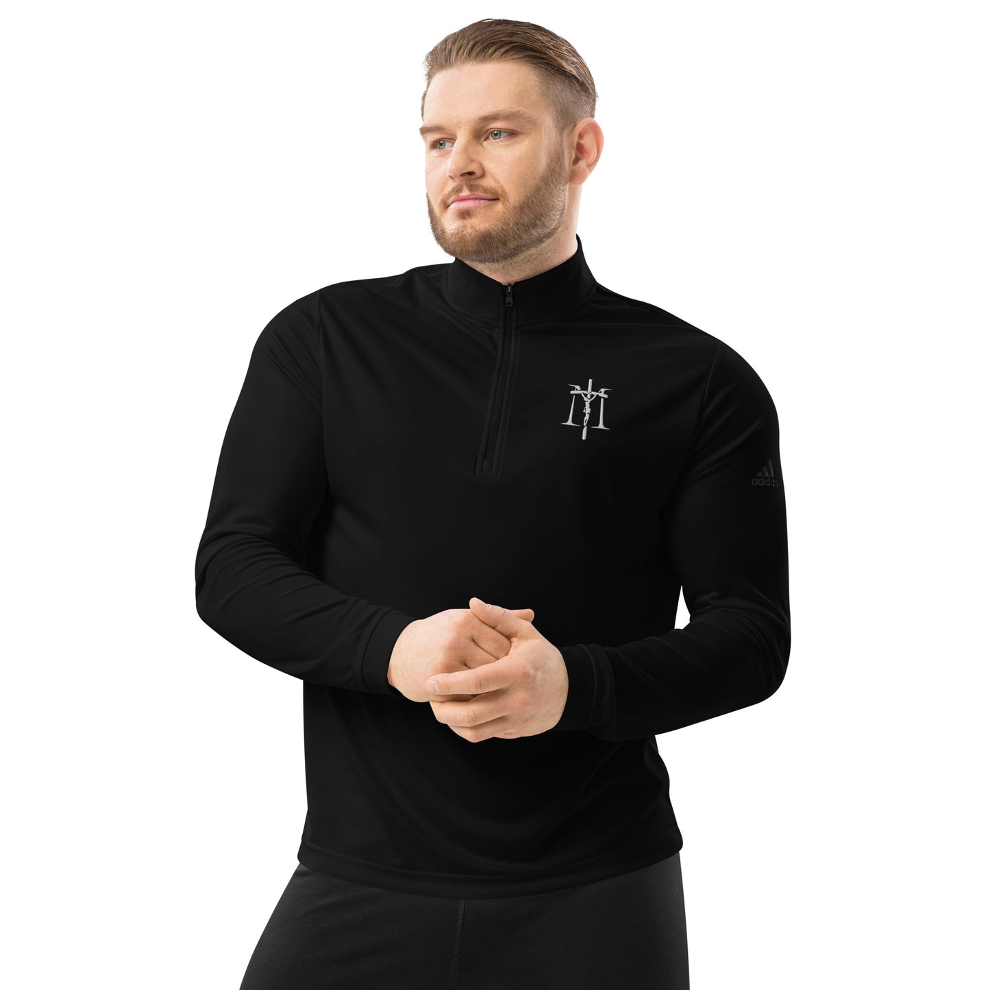 Mysteries of the Rosary Embroidered Quarter zip pullover