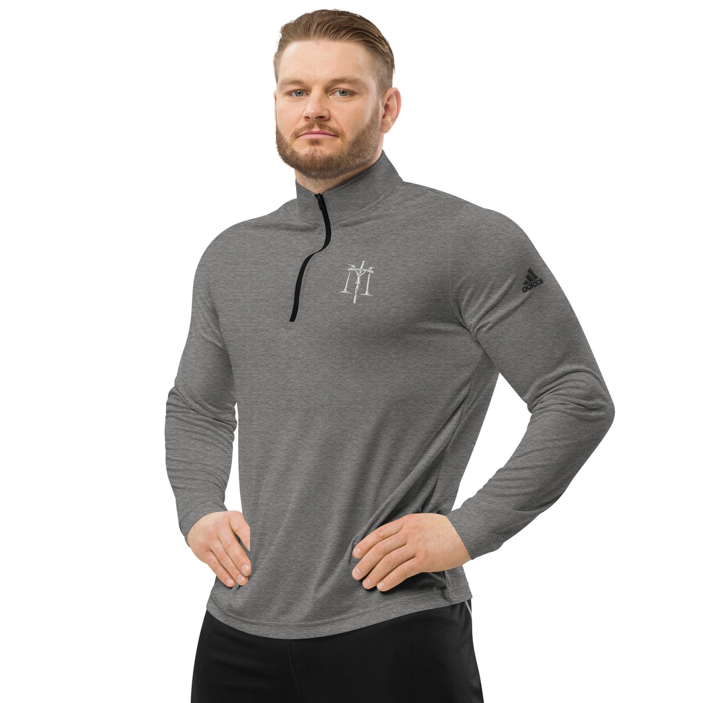 Mysteries of the Rosary Embroidered Quarter zip pullover