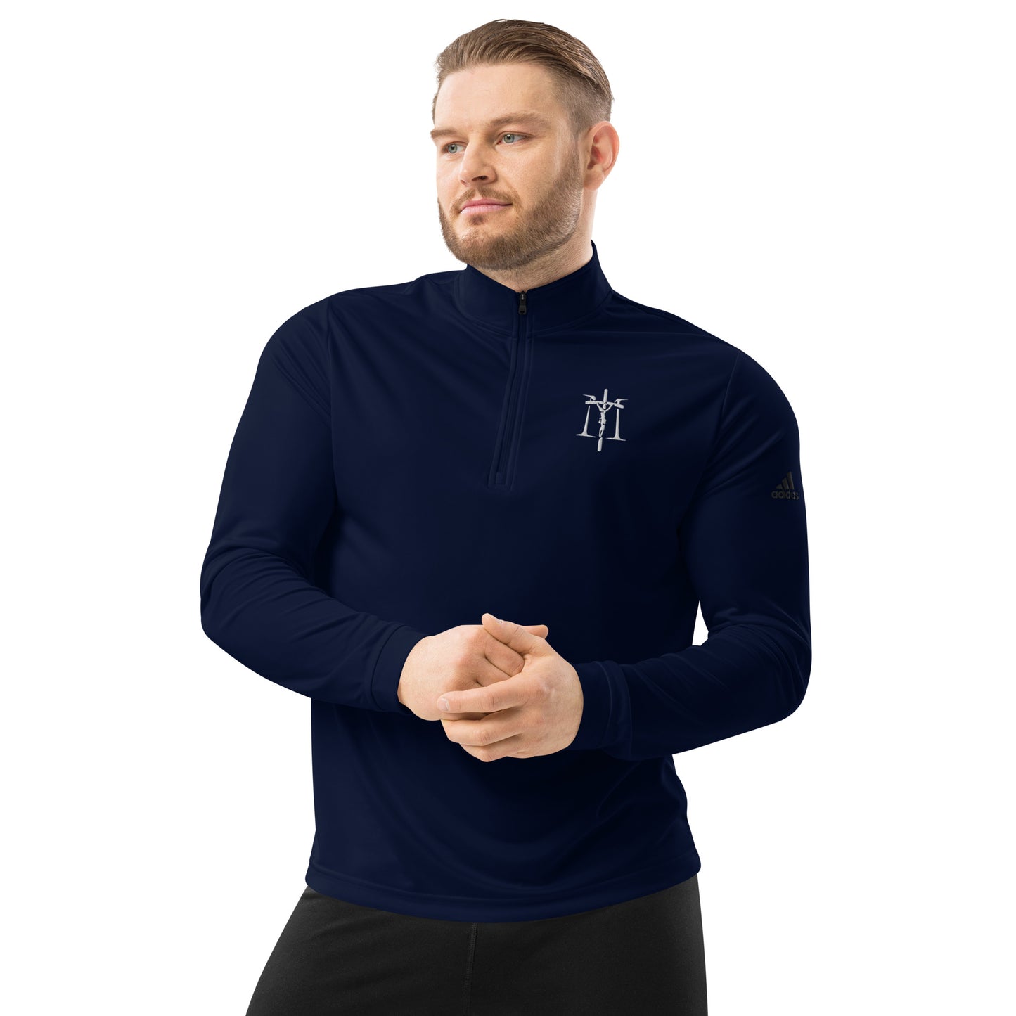 Mysteries of the Rosary Embroidered Quarter zip pullover