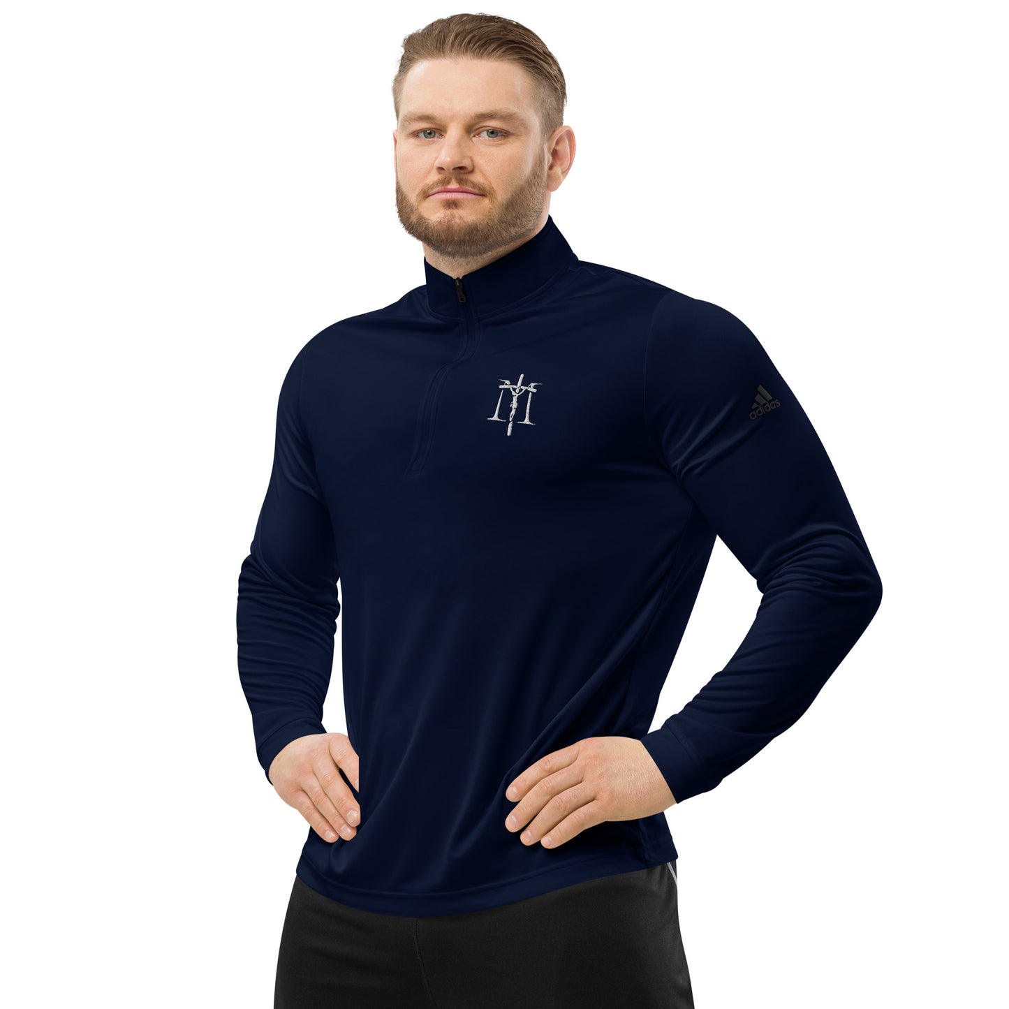Mysteries of the Rosary Embroidered Quarter zip pullover