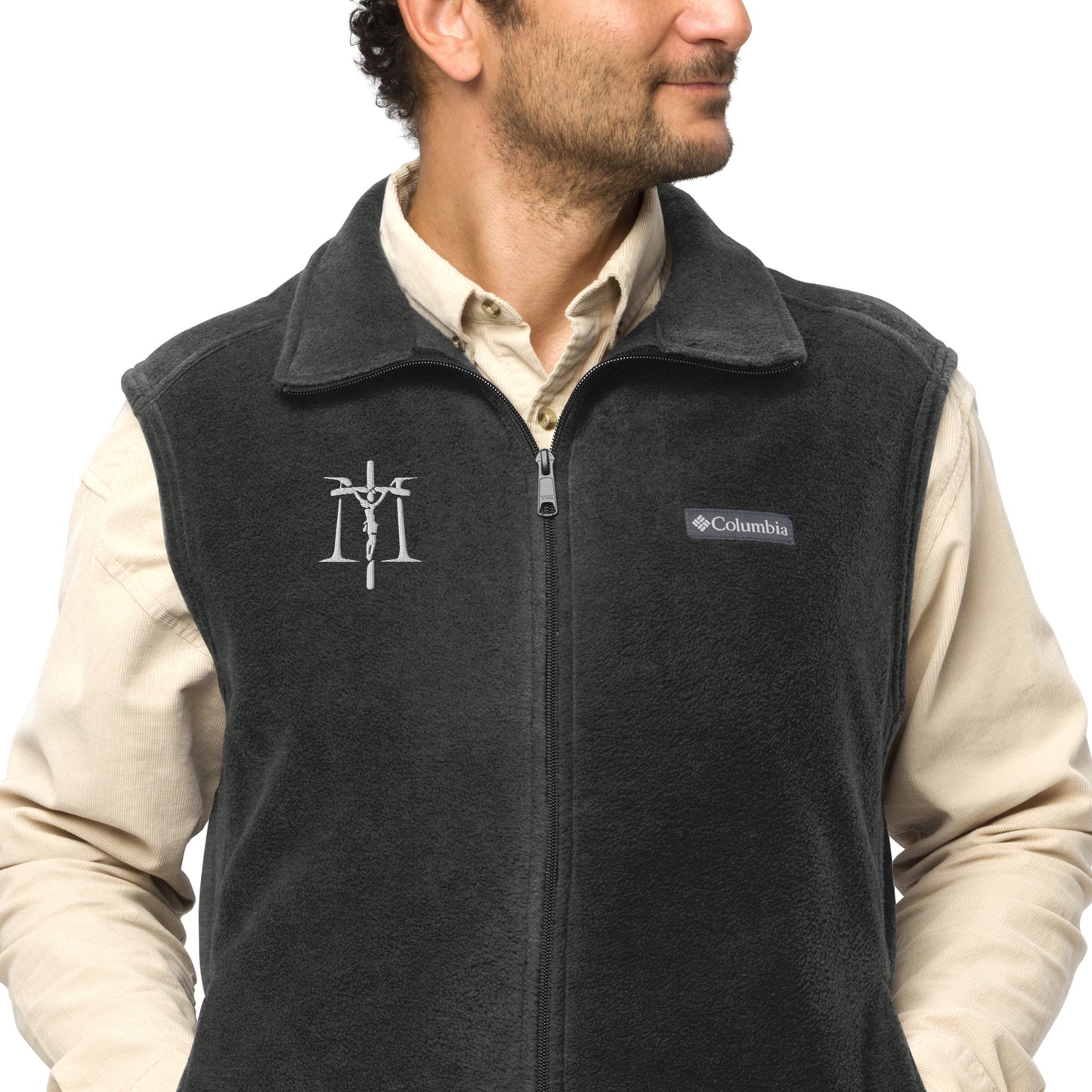 Mysteries of the Rosary: Men’s Columbia fleece vest