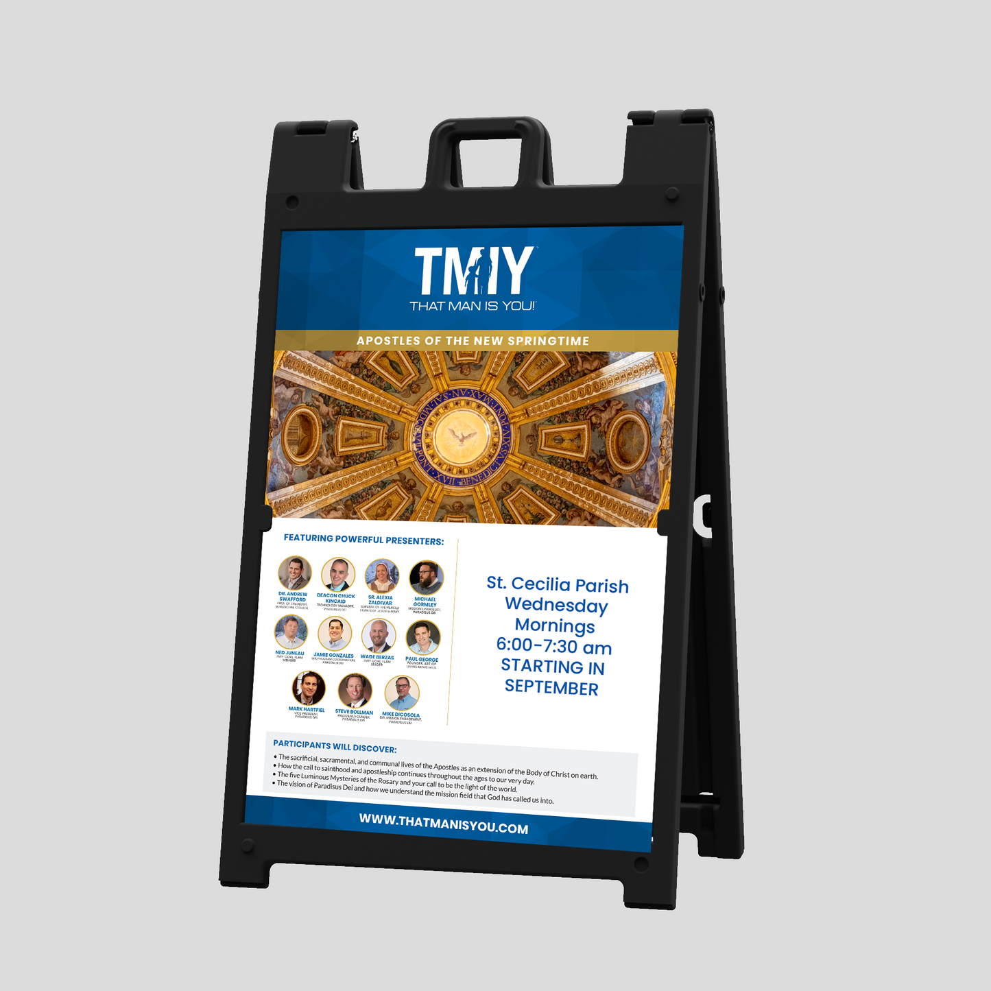 Apostles of the New Springtime - Coroplast Sign with A-Frame Stand - 24 x 36