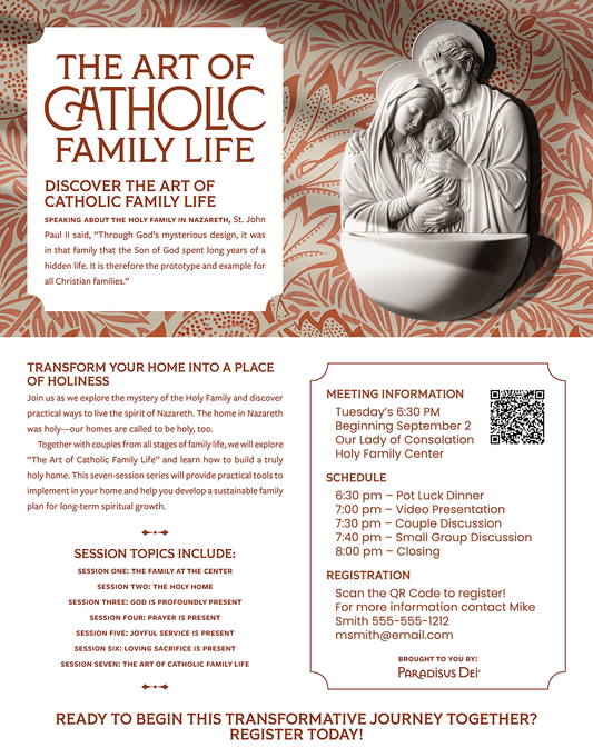Art of Catholic Family Life - Printed Bulletin Inserts (Min order 100)