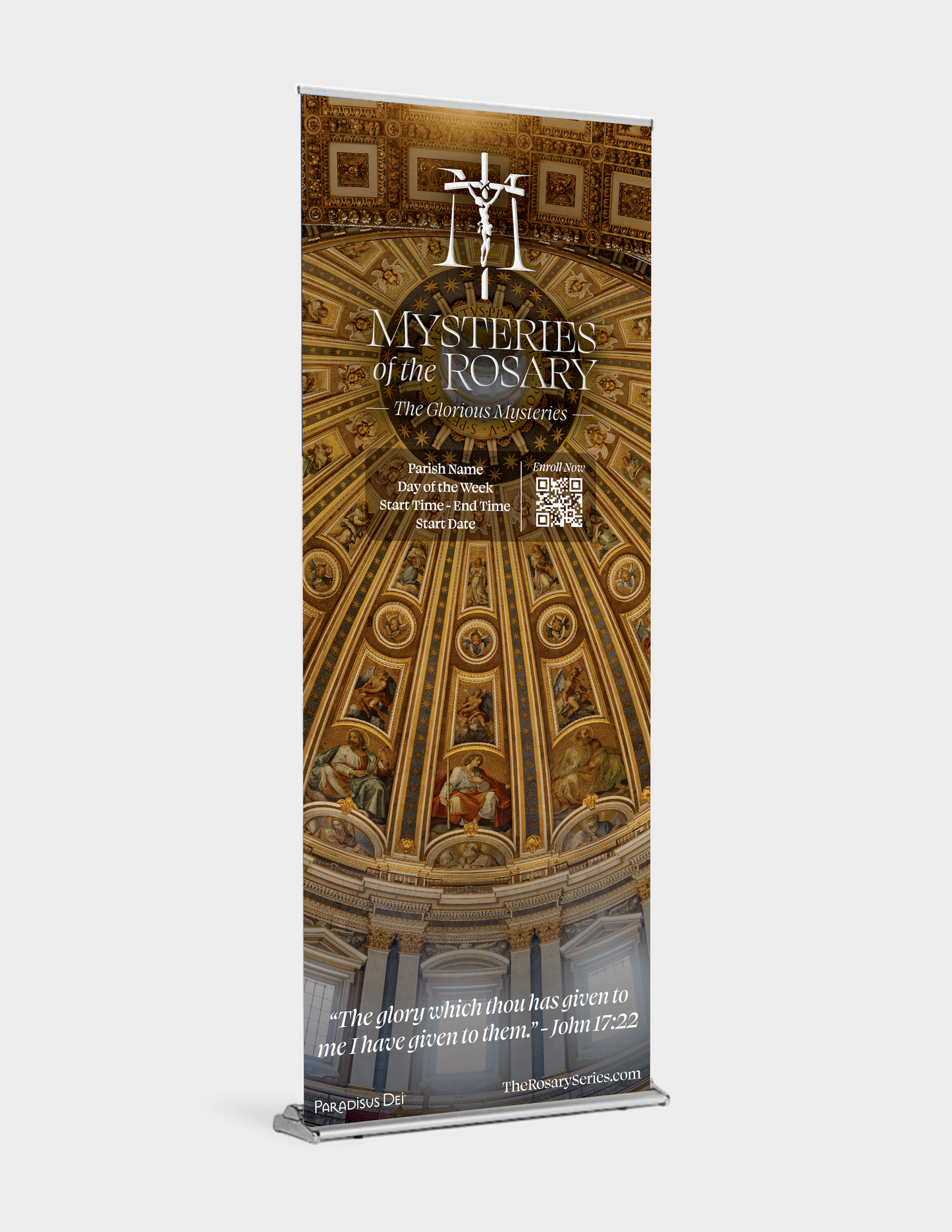 Mysteries of the Rosary: Glorious - Custom Pop-up Banner with Stand