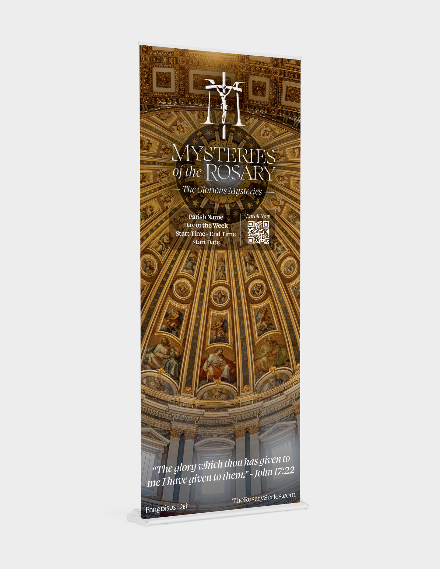 Mysteries of the Rosary: Glorious - Custom Pop-up Banner Refill (no Stand)