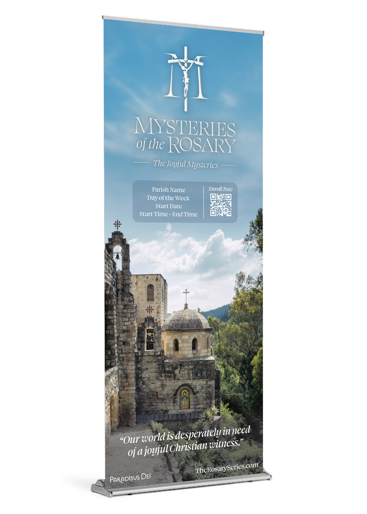 Mysteries of the Rosary: Joyful - Custom Pop-up Banner with Stand