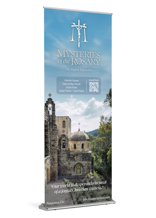 Mysteries of the Rosary: Joyful - Custom Pop-up Banner with Stand