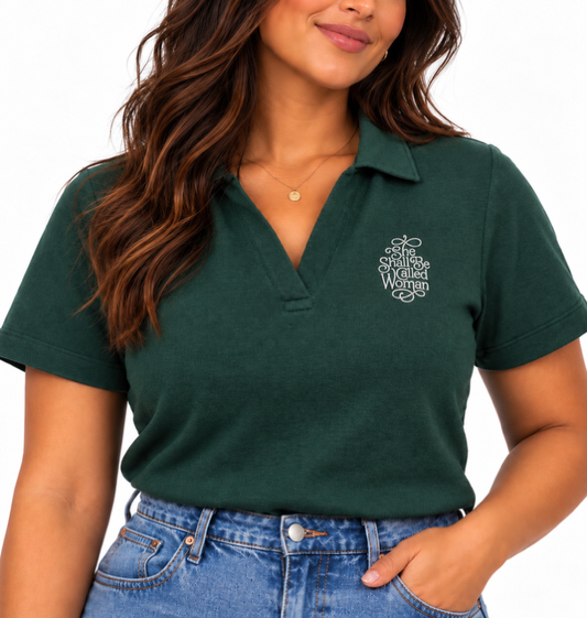 SHE Polo - Green Heathered