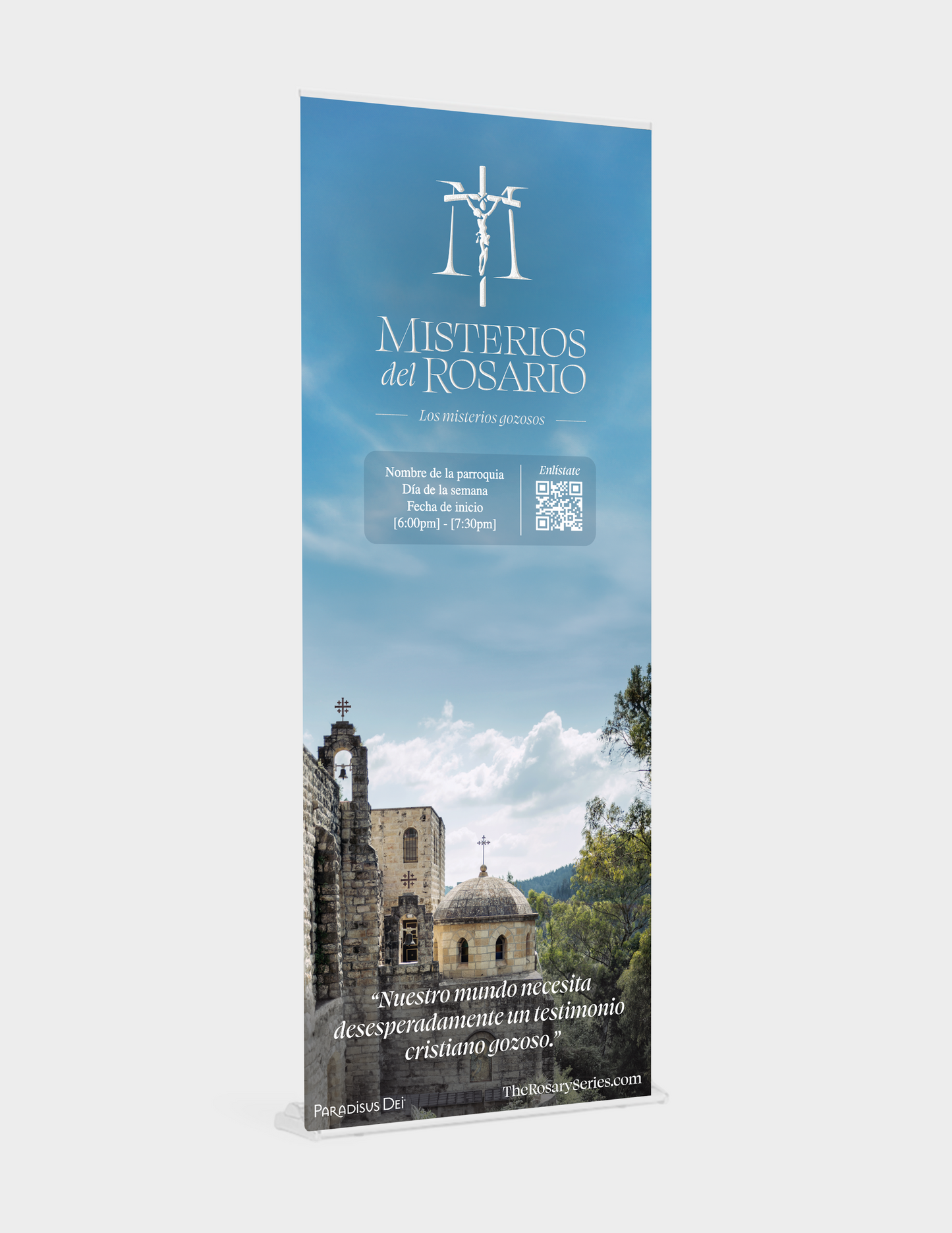 Misterios del Rosario: Gozosos - Custom Pop-up Banner Refill (no Stand)