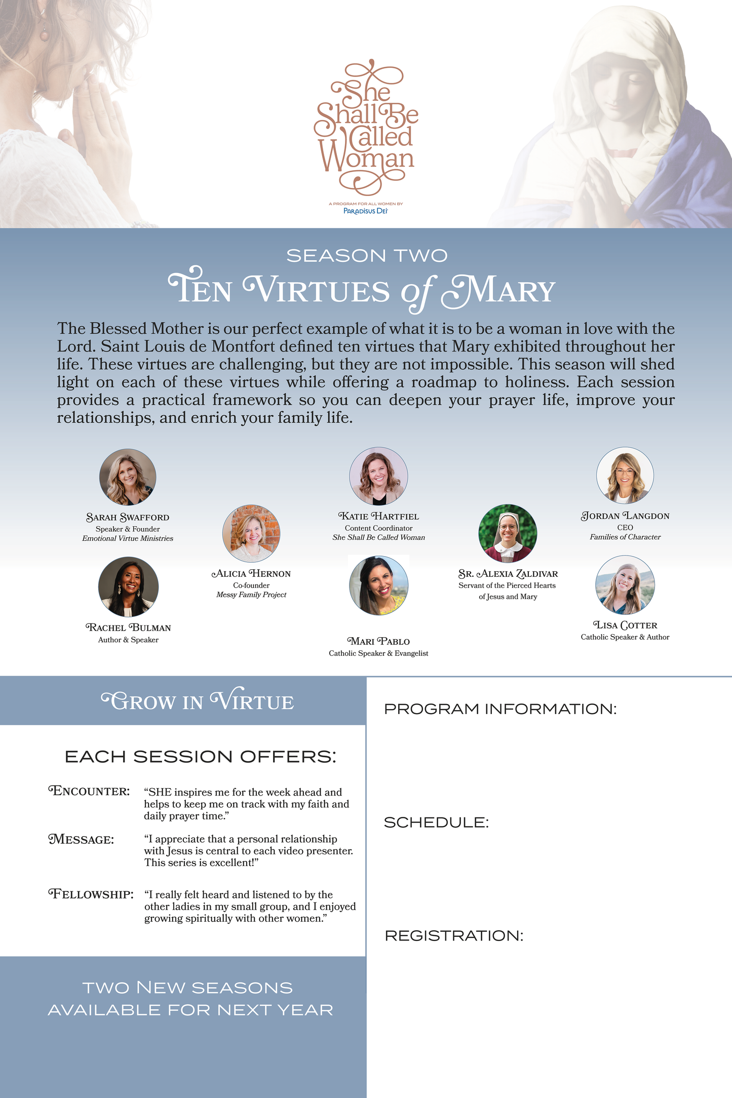 Ten Virtues of Mary - Coroplast Sign Replacement (Set of 2) w/o A-Frame Stand - 24 x 36