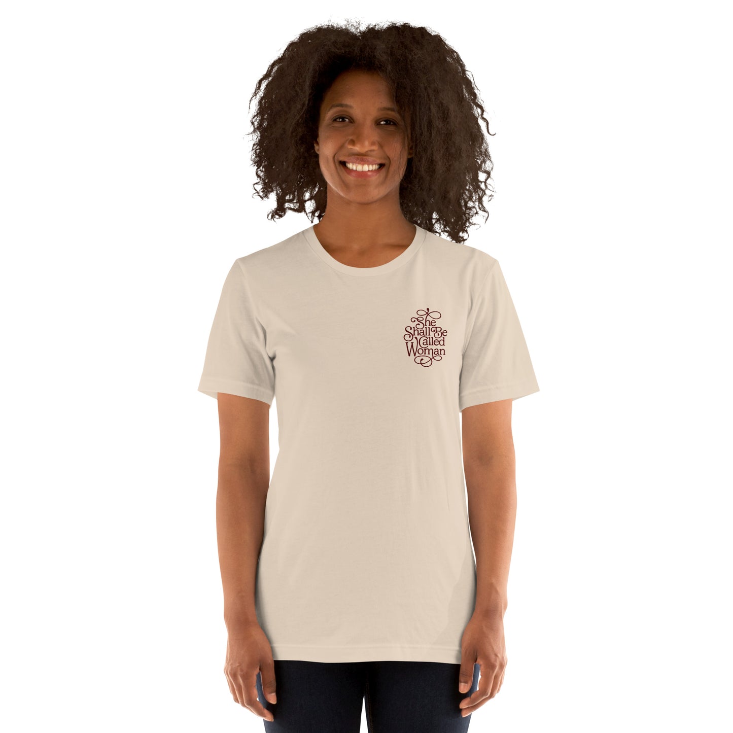 She Shall Be Called Woman - Embroidered Unisex Tee