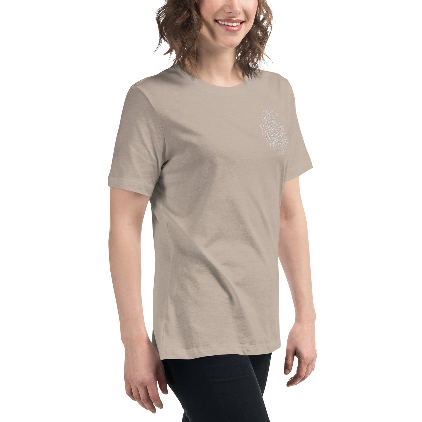 She Shall Be Called Woman - Embroidered in White - Women's Relaxed Tee