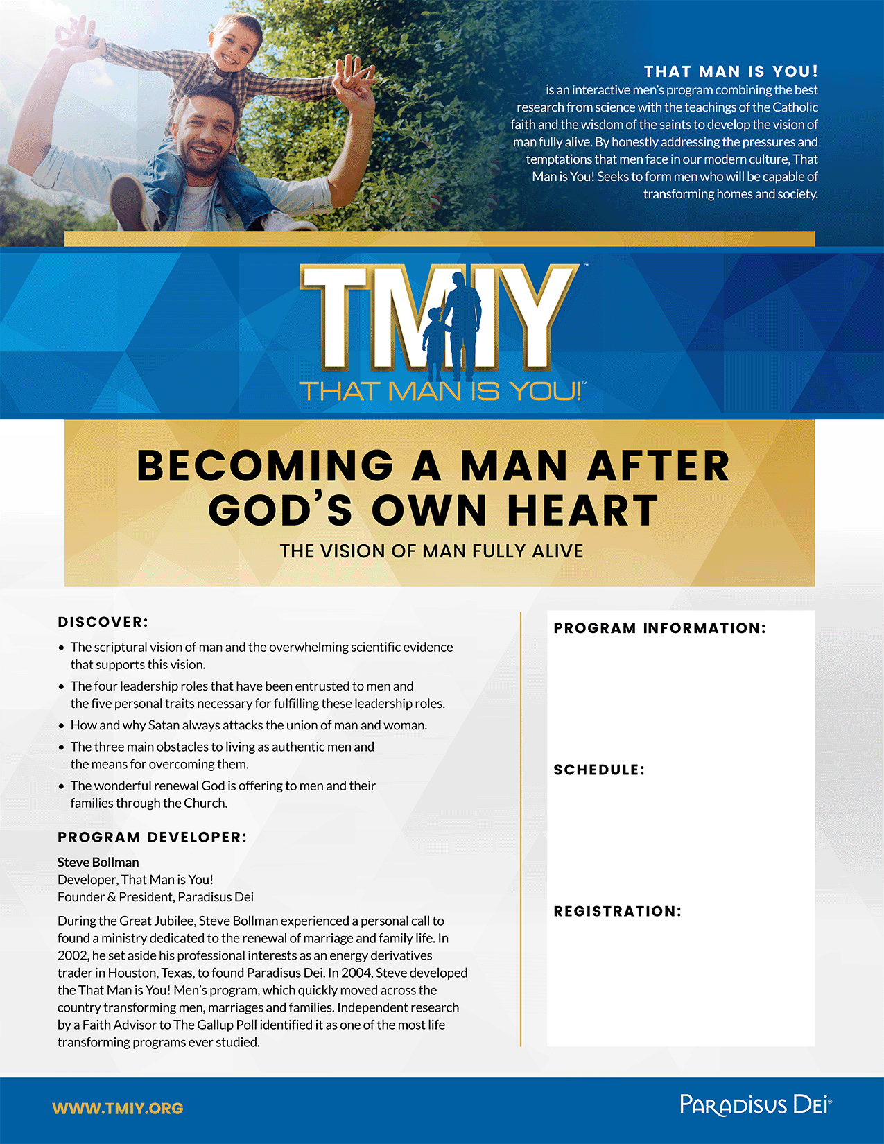 Becoming a Man After God's Own Heart - Printed Bulletin Inserts (Min order 100)
