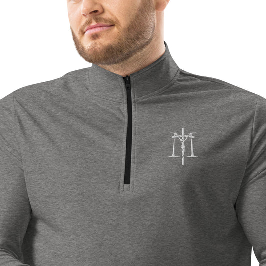 Mysteries of the Rosary Embroidered Quarter zip pullover