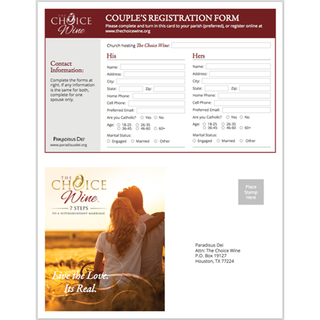 The Choice Wine Registration Cards - Pack of 100