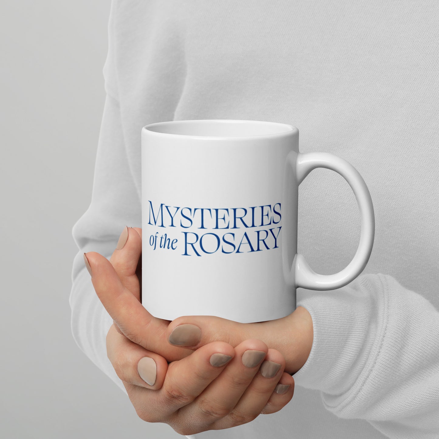 Mysteries of the Rosary White Glossy Mug